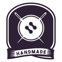 Etiqueta engomada hecha a mano de la insignia del botón de la aguja del hilo Diseño PNG