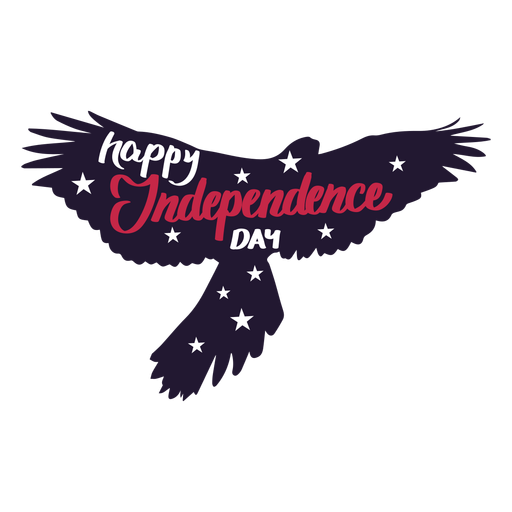 Happy independence day eagle wing star sticker PNG Design