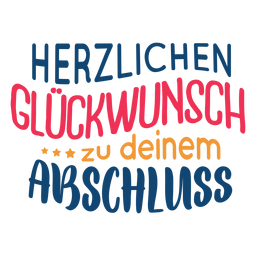 Aufkleber ?Herzlichen Glückwunsch zu deinem Abschluss?. PNG-Design