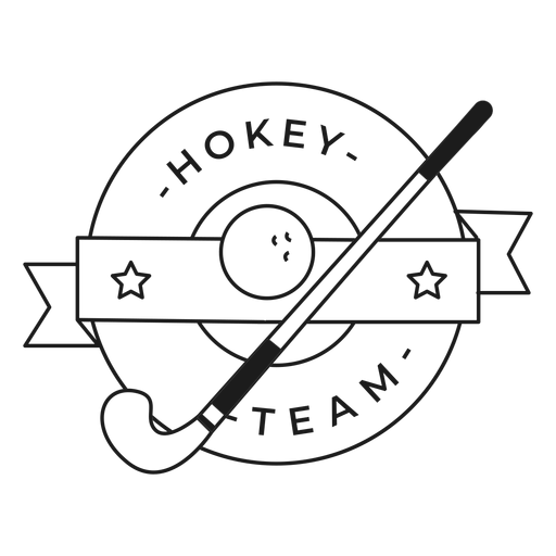 Hockey team stick ball badge stroke PNG Design