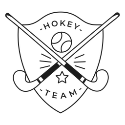 Distintivo de estrela da bola de taco da equipe de hóquei Desenho PNG