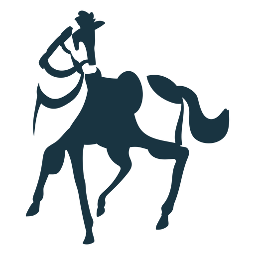 Silhueta detalhada de sela de crina de casco de cauda de cavalo