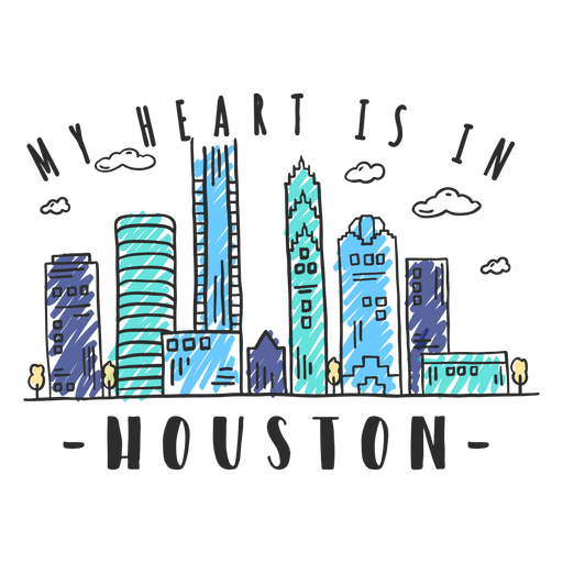 Autocolante de skyline de Houston Desenho PNG