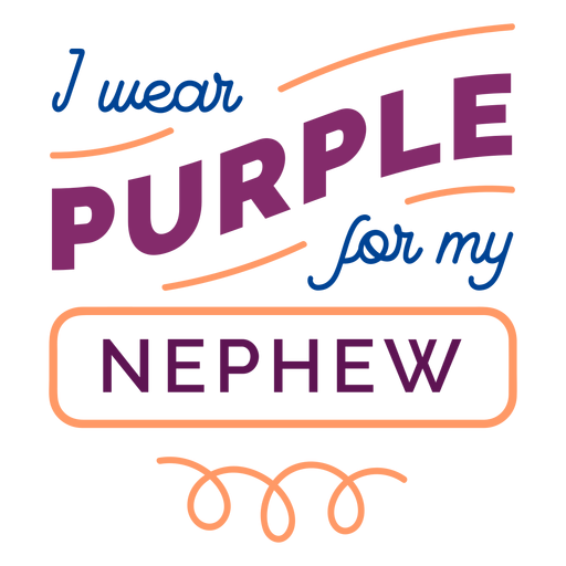 I wear purple for my nephew curl badge sticker PNG Design