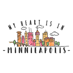 Pegatina del horizonte de Indiapolis Diseño PNG