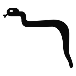 J snake forked tongue detailed silhouette PNG Design Transparent PNG