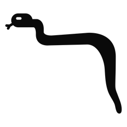 Silueta detallada de lengua bifurcada de serpiente J Diseño PNG