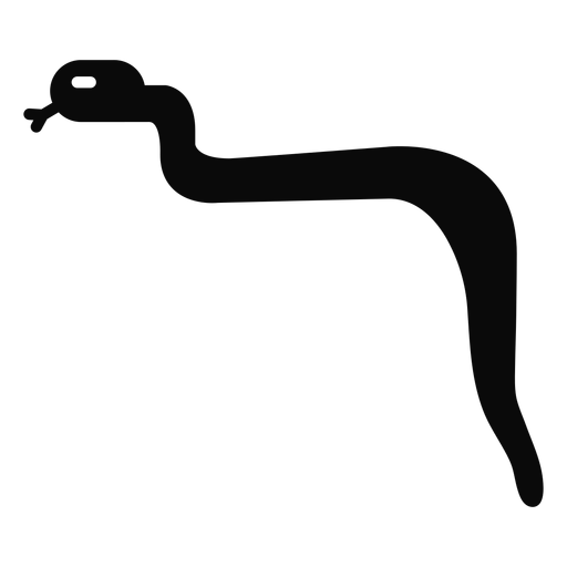 J snake forked tongue detailed silhouette PNG Design