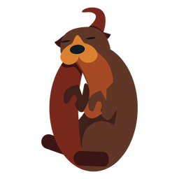 Cola de hocico de piel de Kalan redondeada plana Diseño PNG