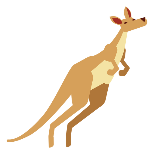 Kangaroo ear tail muzzle pouch rounded flat PNG Design