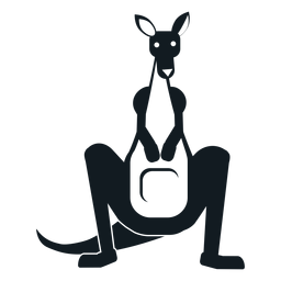 Silhueta detalhada da orelha da bolsa do focinho da cauda de canguru Desenho PNG