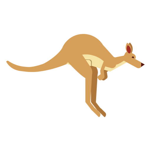 Kangaroo tail muzzle pouch ear rounded flat PNG Design