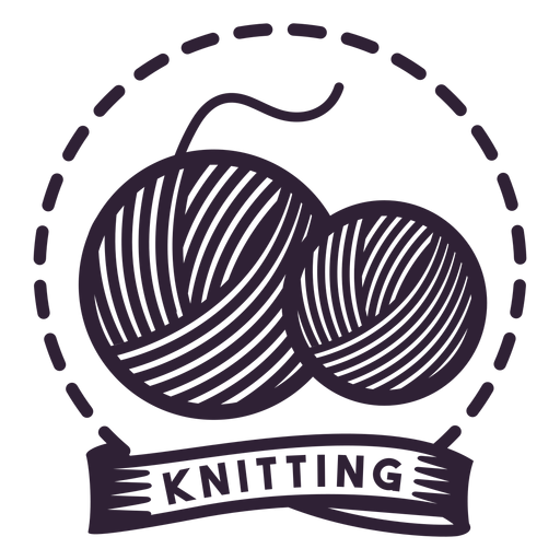 Knitting clew thread yarn badge sticker PNG Design