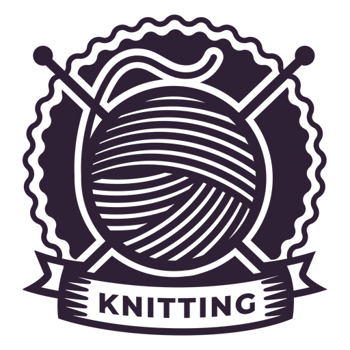 Knitting knitting needle badge sticker PNG Design