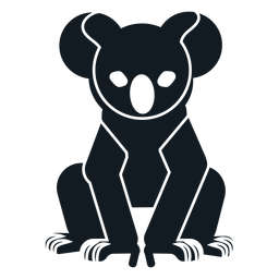 Oreja de koala sentado garra nariz silueta detallada Diseño PNG