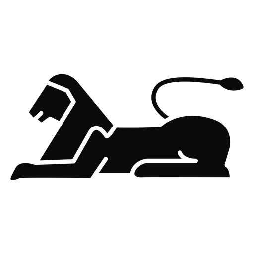 L león esfinge gato silueta detallada Diseño PNG