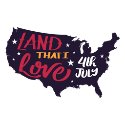 Land that i love 4th july country map star sticker Land that i love 4th july country map star sticker