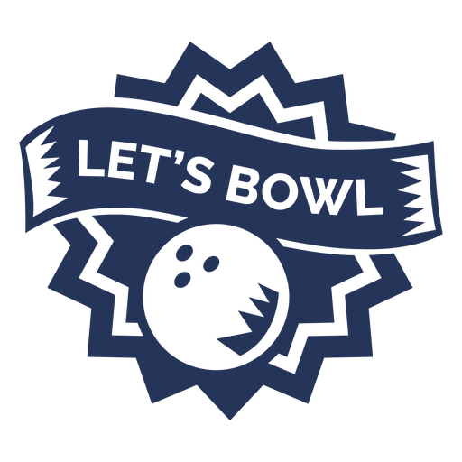 Lassen Sie uns Bowlingkugel-Abzeichenaufkleber rollen PNG-Design