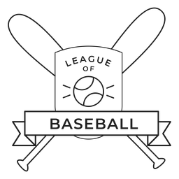 Ligue of baseball bat ball badge stroke PNG Design