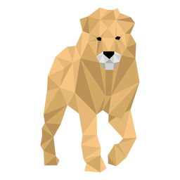 Perna do rei leão rugir juba poli baixo Desenho PNG