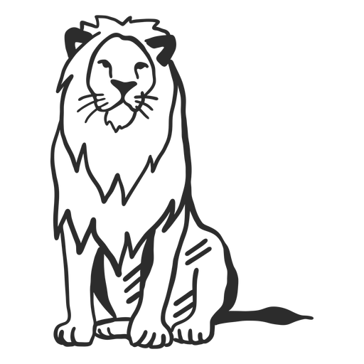 Lion king mane tail doodle PNG Design