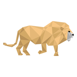 Rei leão rugir juba cauda poli baixa Desenho PNG