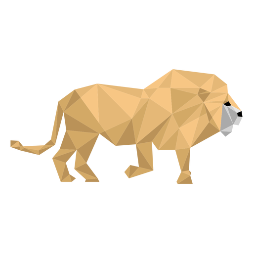 König der Löwen brüllen Mähnenschwanz niedrig poly PNG-Design