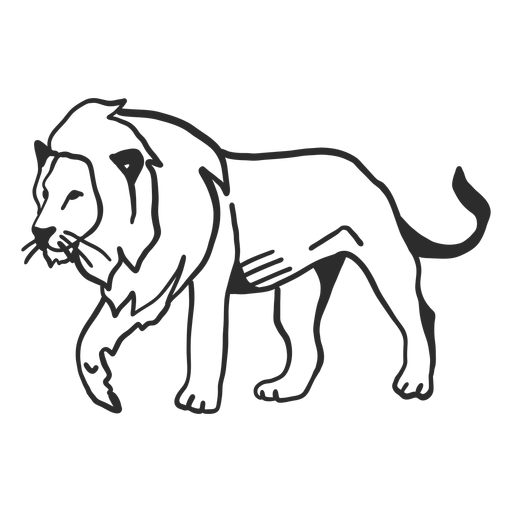 Lion mane king tail doodle PNG Design