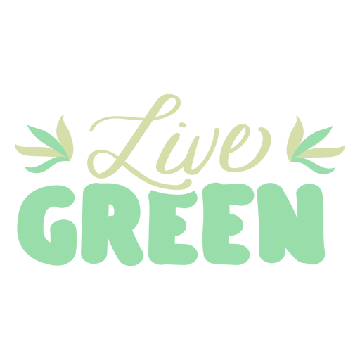 Live green leaf badge sticker PNG Design
