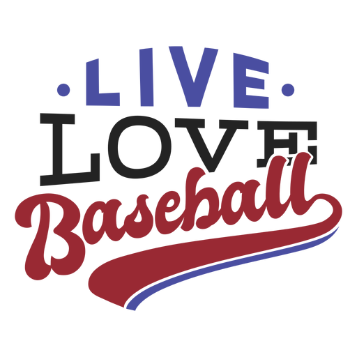 Live Love Baseball Spot Abzeichen Aufkleber PNG-Design