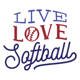 Adesivo de emblema de ponto de bola de softball de amor ao vivo Desenho PNG
