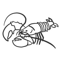 Doodle de cauda de garra de antena de lagosta Desenho PNG
