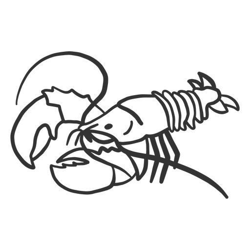 Doodle de cauda de garra de antena de lagosta Desenho PNG