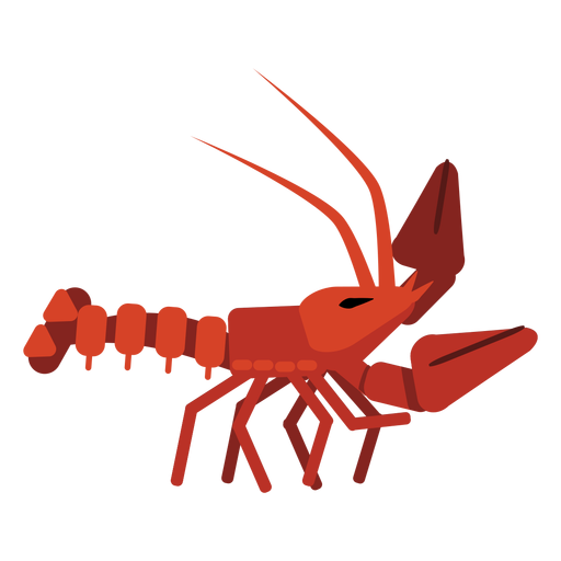 Lobster antenna claw tail rounded flat PNG Design