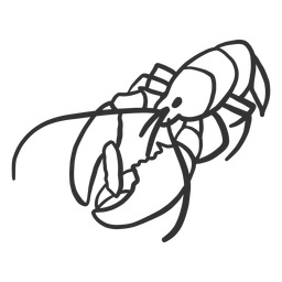 Rabisco de garra de antena de lagosta Desenho PNG