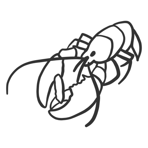 Doodle de garra de cola de antena de langosta Diseño PNG