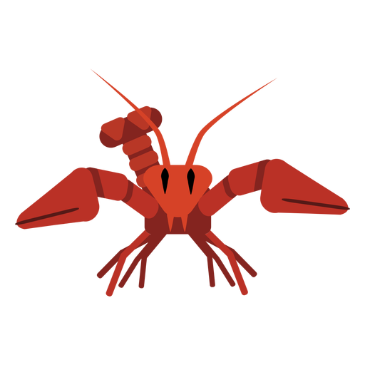Lobster claw antenna tail rounded flat PNG Design