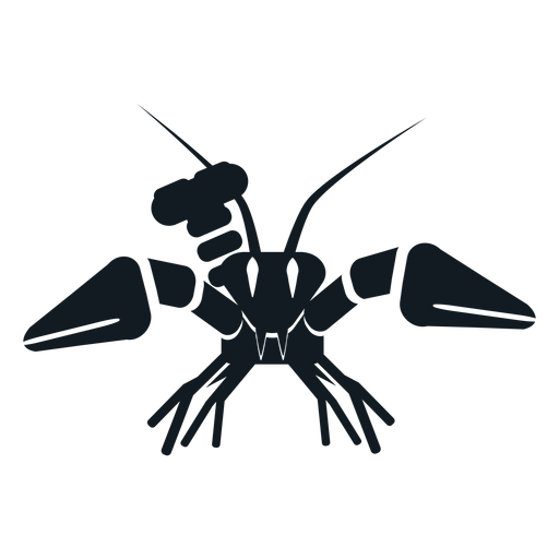 Lobster claw antenna tail whisker detailed silhouette