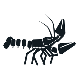Lobster claw tail antenna whisker detailed silhouette PNG Design