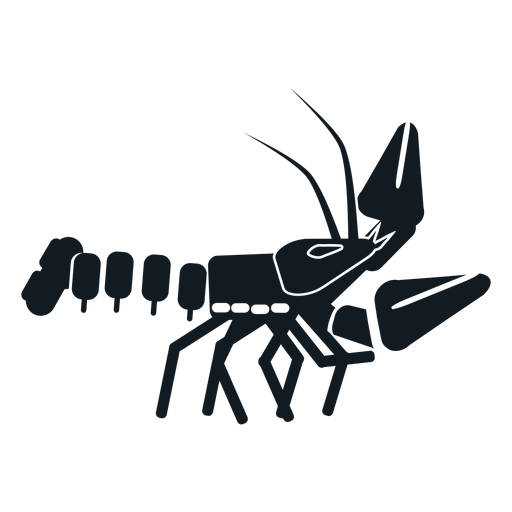 Silhueta detalhada do bigode da antena em forma de garra de lagosta Desenho PNG
