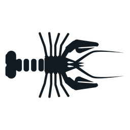 Silueta detallada de bigotes de antena de garra de cola de langosta Diseño PNG