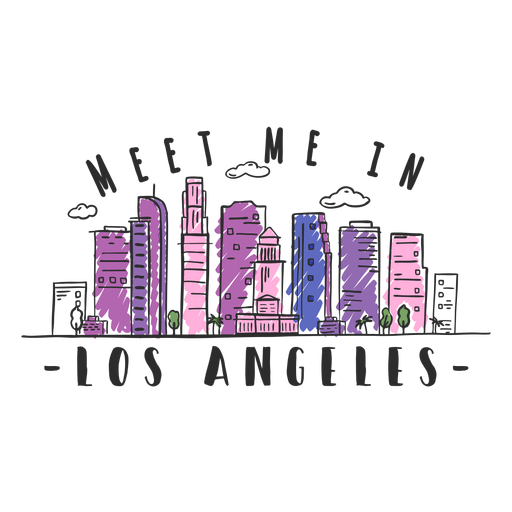 Los Angeles-Skylineaufkleber PNG-Design