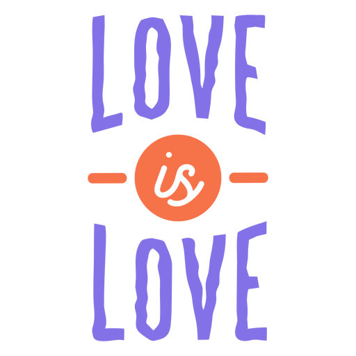 Love is love stripe circle sticker PNG Design