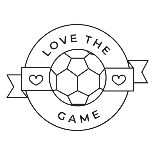 Love the game ball heart badge stroke