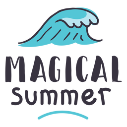 Magical summer wave badge sticker PNG Design