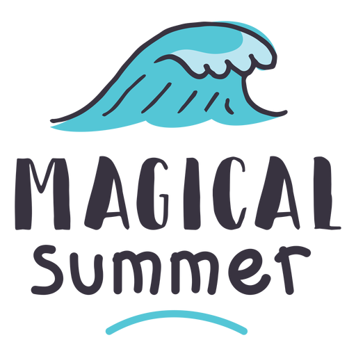 Autocolante com o emblema mágico das ondas de verão Desenho PNG