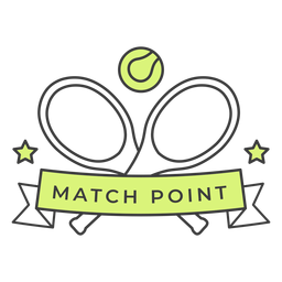 Etiqueta engomada coloreada de la estrella de la bola de la raqueta del punto del partido Transparent PNG