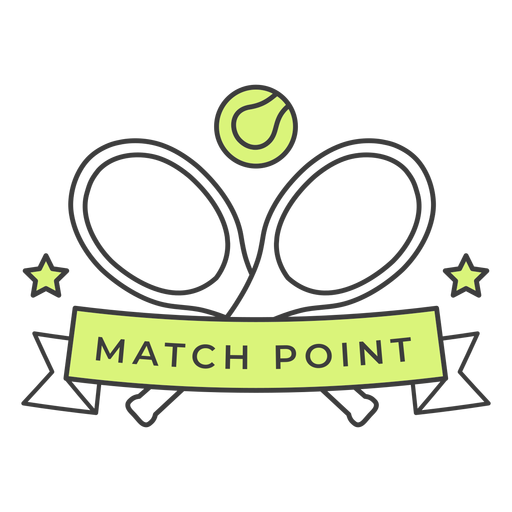 Match Point Schläger Ball Star farbigen Abzeichen Aufkleber PNG-Design