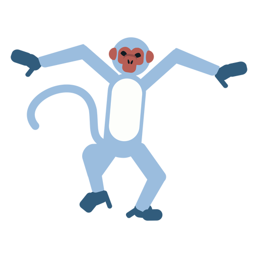 Perna de cauda de focinho de macaco arredondada plana Desenho PNG