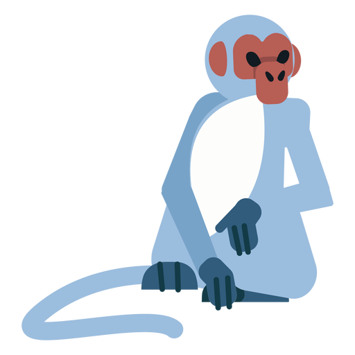Perna de cauda de macaco sentada arredondada Desenho PNG